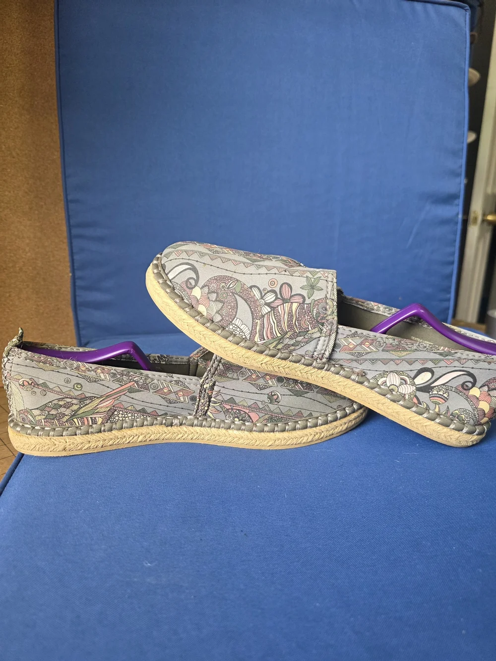 Sakroots Espadrille Slip-On Shoes Multicolor Textile Size 10 Boho Artsy